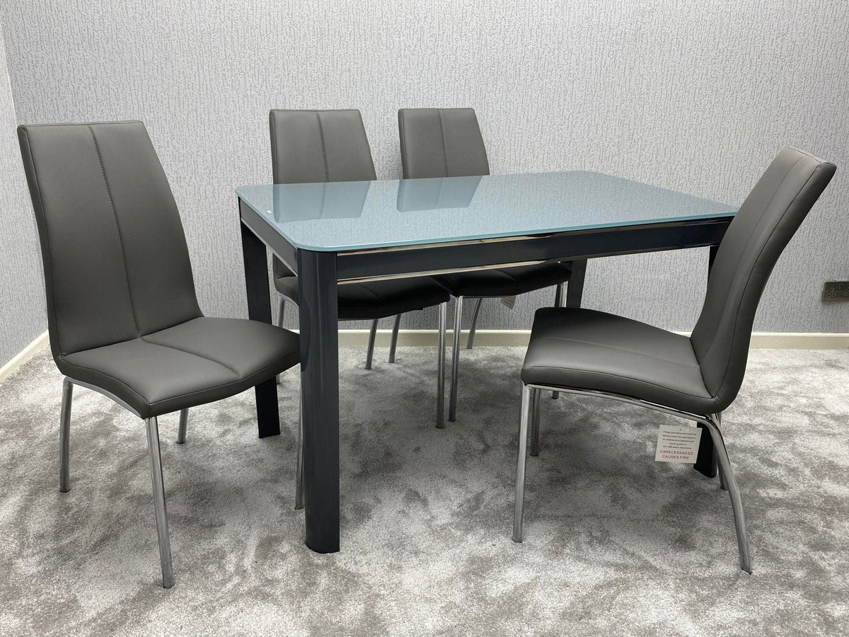 Morano Grey Dining Set with 4 Chairs