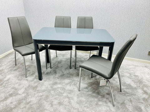 Morano Grey Dining Set with 4 Chairs