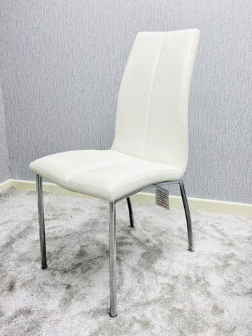 Morano White Dining Set with 4 Chairs