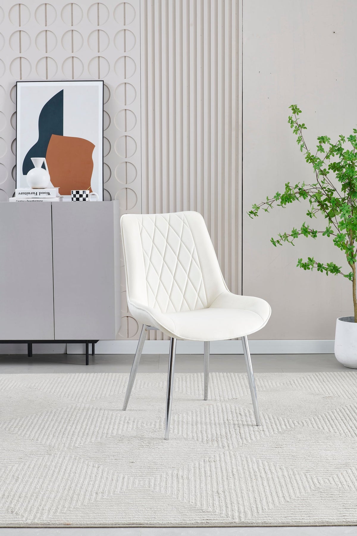 Mortiz Velvet Dining Chair- Cream