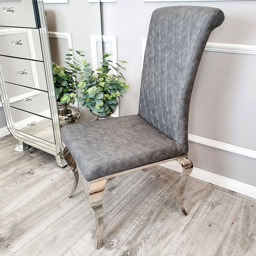 Nicole Cross Stitch Leather Chair