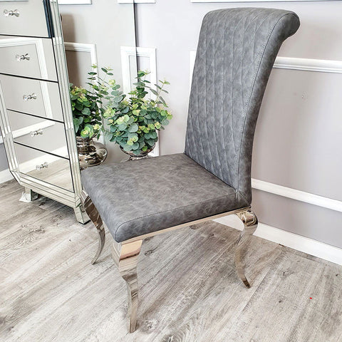 Nicole Cross Stitch Leather Chair