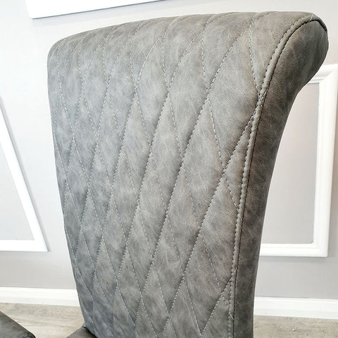 Nicole Cross Stitch Leather Chair