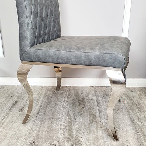 Nicole Cross Stitch Leather Chair