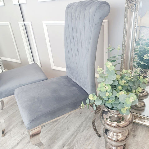Nicole Cross Stitch Velvet Chair