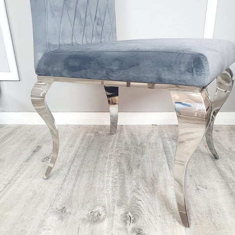 Nicole Cross Stitch Velvet Chair