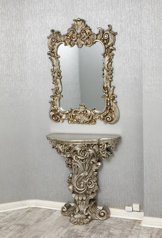 ORNATE SILVER CONSOLE