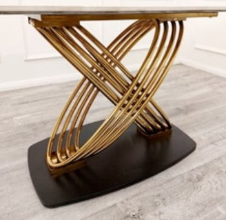 Orion Gold 1.8 m Dining Table with Polar White Sintered Stone Top