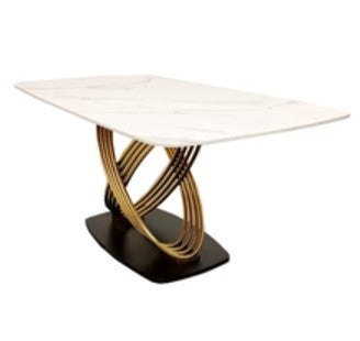 Orion Gold 1.8 m Dining Table with Polar White Sintered Stone Top