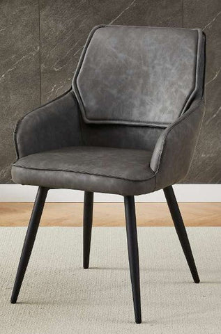 Arizona Grey Extendable Dining Table with Monza/Palermo PU Leather Effect  Grey Dining Chairs