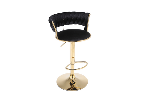 Camelia Luxury Black & Gold Bar Stool