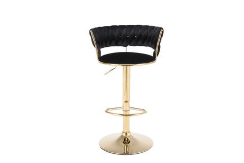 Camelia Luxury Black & Gold Bar Stool