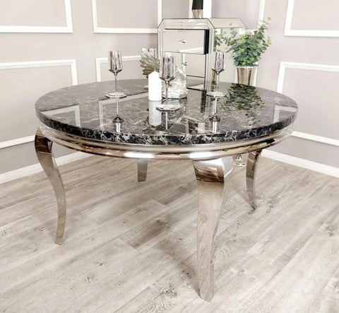 Louis Chrome Dining Table Range