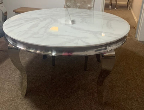 Louis Chrome Dining Table Range
