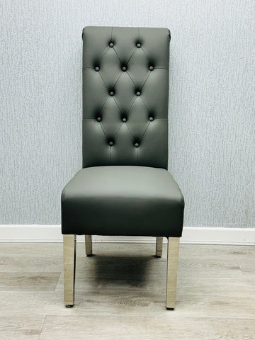 Sofia PU Leather Chairs- Grey
