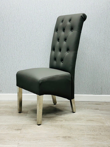 Sofia PU Leather Chairs- Grey
