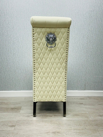 Sofia PU Leather Chairs- Cream