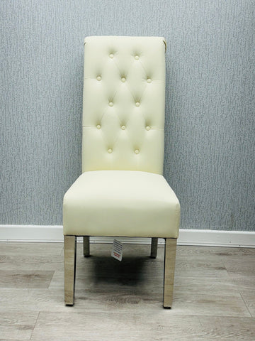 Sofia PU Leather Chairs- Cream