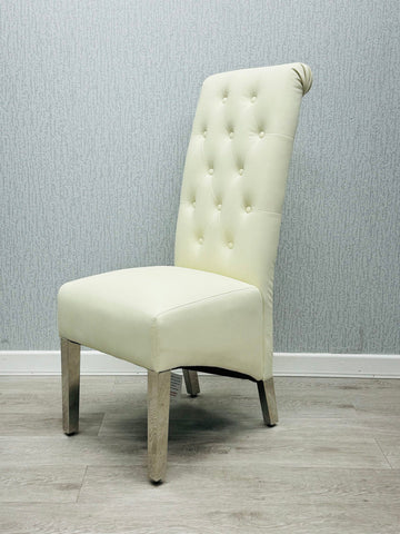 Sofia PU Leather Chairs- Cream