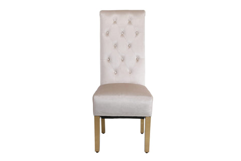 Sofia Square Knocker Dining Chair- Cream & Gold