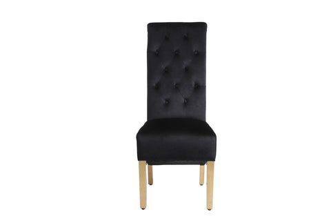 Sofia Square Knocker Dining Chair- Black & Gold