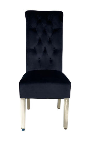 White Louis Dining Table With Black Sofia Chairs
