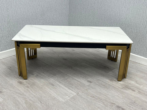 Sorrento Rectangle Ceramic Gold Coffee Table