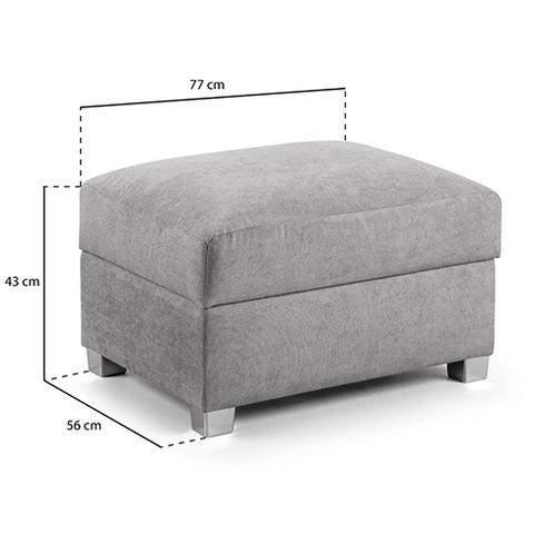 Verona Grey Storage Footstool