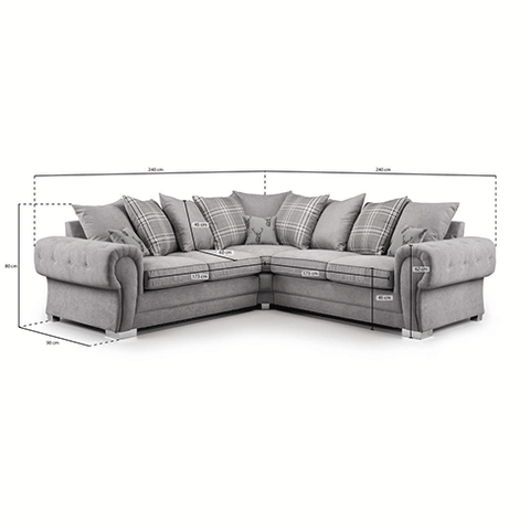 Verona Range Scatter Back Corner Sofa Grey