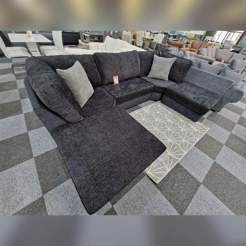 Bishop U Shape Sofa High Back In Black And Cream Colour