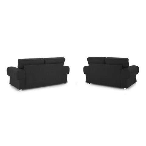 Verona Range Scatter Back 3+2 Seater Sofa Set Black