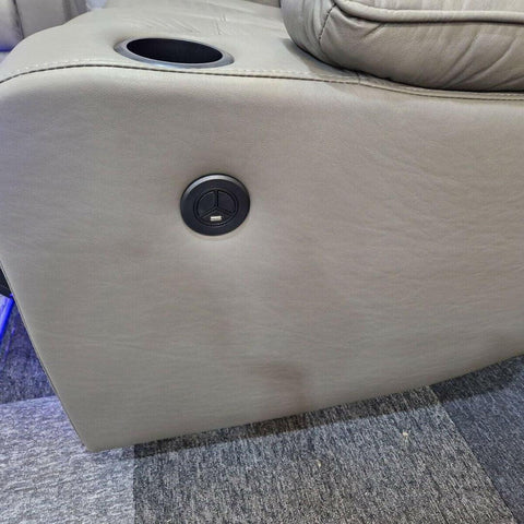 Orlando Leather Electric Recliners Sofa With Cupholders - 3+2 Seater Sofa/LED Lights/Wireless Charging/USB Charging Ports