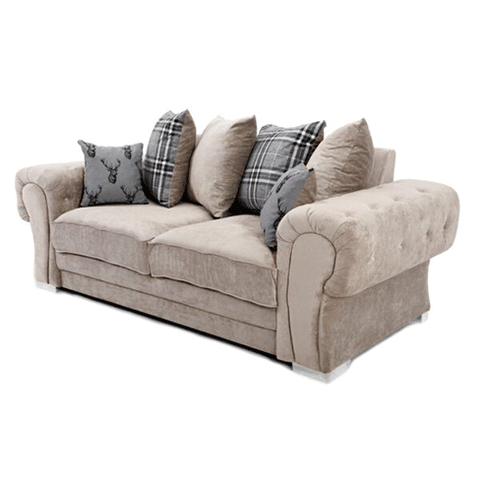 Verona Scatter Back 3 Seater Sofa Mink