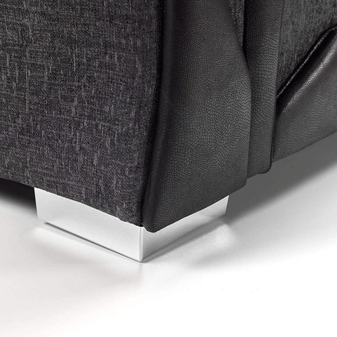 3+2 Shannon Farrow Large Sofa Chenille Fabric Grey Black/Brown Beige (Grey Black). Fire Resistant As Per British Standards, Foam Filled Seats For Comfort.