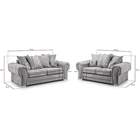 Verona Range Scatter Back 3+2 Seater Sofa Grey