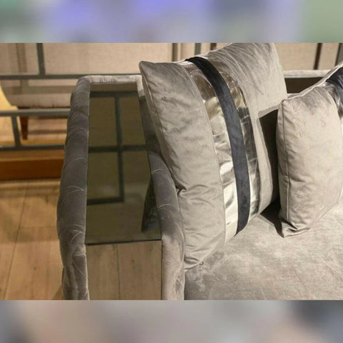 Valentino Chesterfield Glass Sofa 3+2 Seater Grey