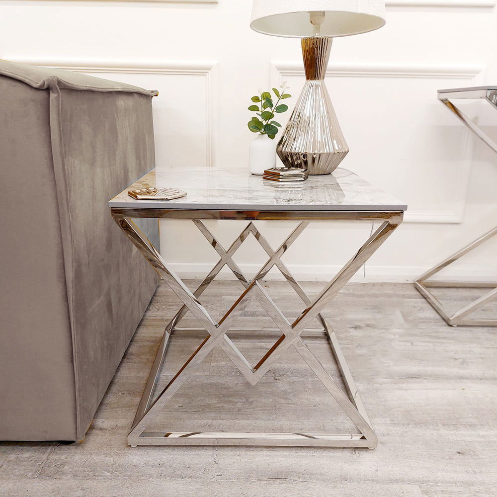 Vesta Chrome Console Table