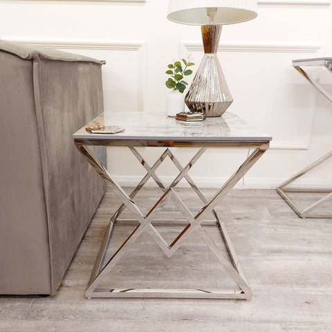 Vesta Chrome Console Table