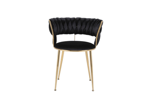 Black Gold Ariana Dining Table With Camelia Dining Chairs
