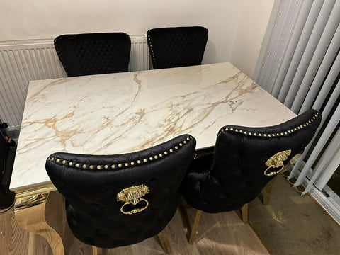 Kata Gold Louis With Victoria Black Gold Chairs