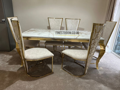 Kata Gold Louis Gold With Cream Gold Vienna Chairs