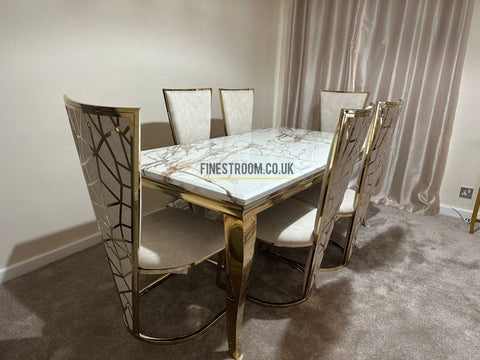 Kata Gold Louis Gold With Cream Gold Vienna Chairs