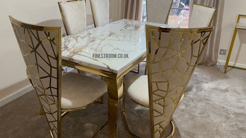 Kata Gold Louis Gold With Cream Gold Vienna Chairs