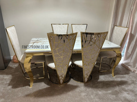 Kata Gold Louis Gold With Cream Gold Vienna Chairs