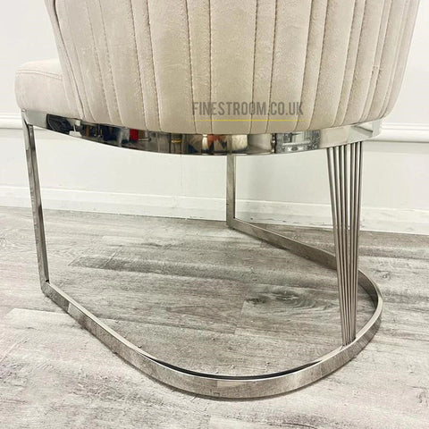 Lasco Cream Silver Dining Chairs