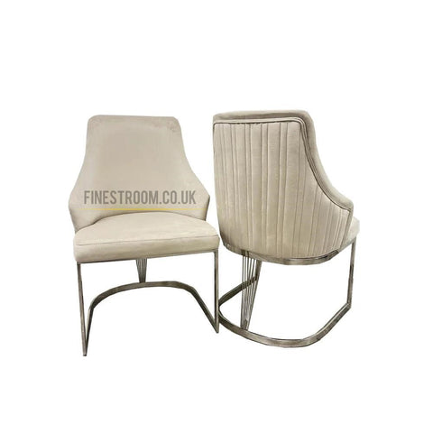 Lasco Cream Silver Dining Chairs