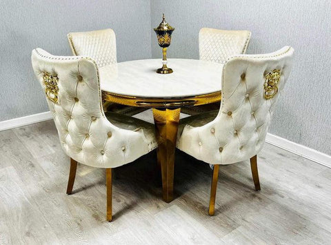 Round Cream Gold Louis With Cream Gold LK Victoria