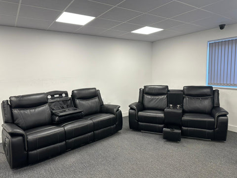Parada Leather Electric Recliner Sofa 3+2 Seater-Bluetooth/USB/C-Type/Led/Cooling Cup Holders