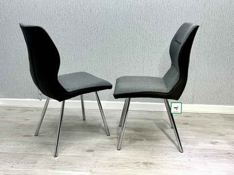 Zermatt Dining Chair- Grey PU with Grey Fabric