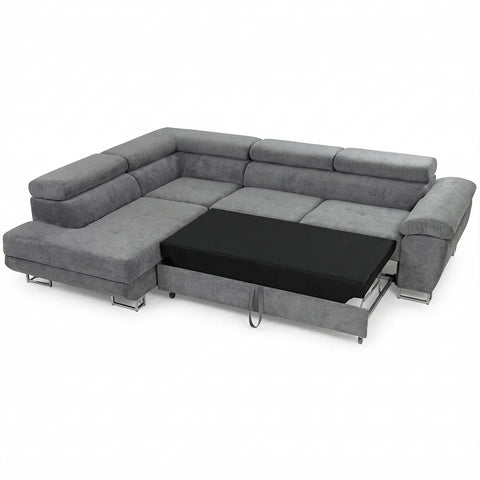 Anton Sofa bed Corner Sofa Bed With Storage Box Grey